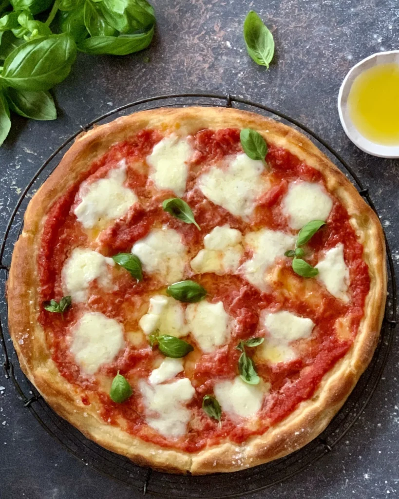 Fresh pizza at the Dono dal Cielo wood-fired oven